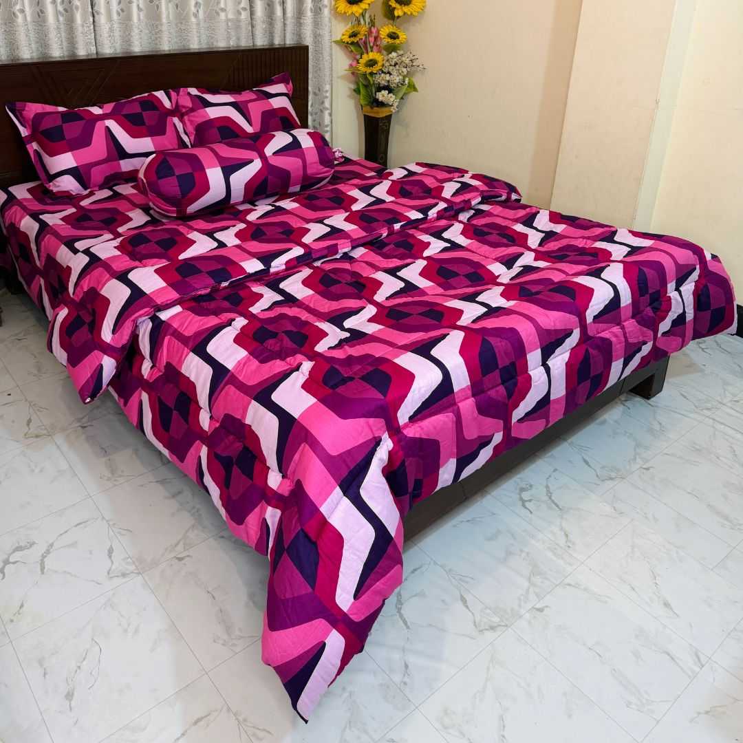 Premium Quality Twill Cotton Comforter 5 Pcs Set 505287 - Home & Garden > Linens & Bedding > Bedding > Quilts & Comforters