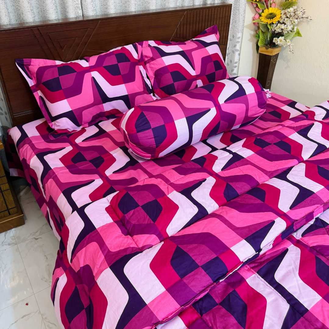 Premium Quality Twill Cotton Comforter 5 Pcs Set 505287 - Home & Garden > Linens & Bedding > Bedding > Quilts & Comforters
