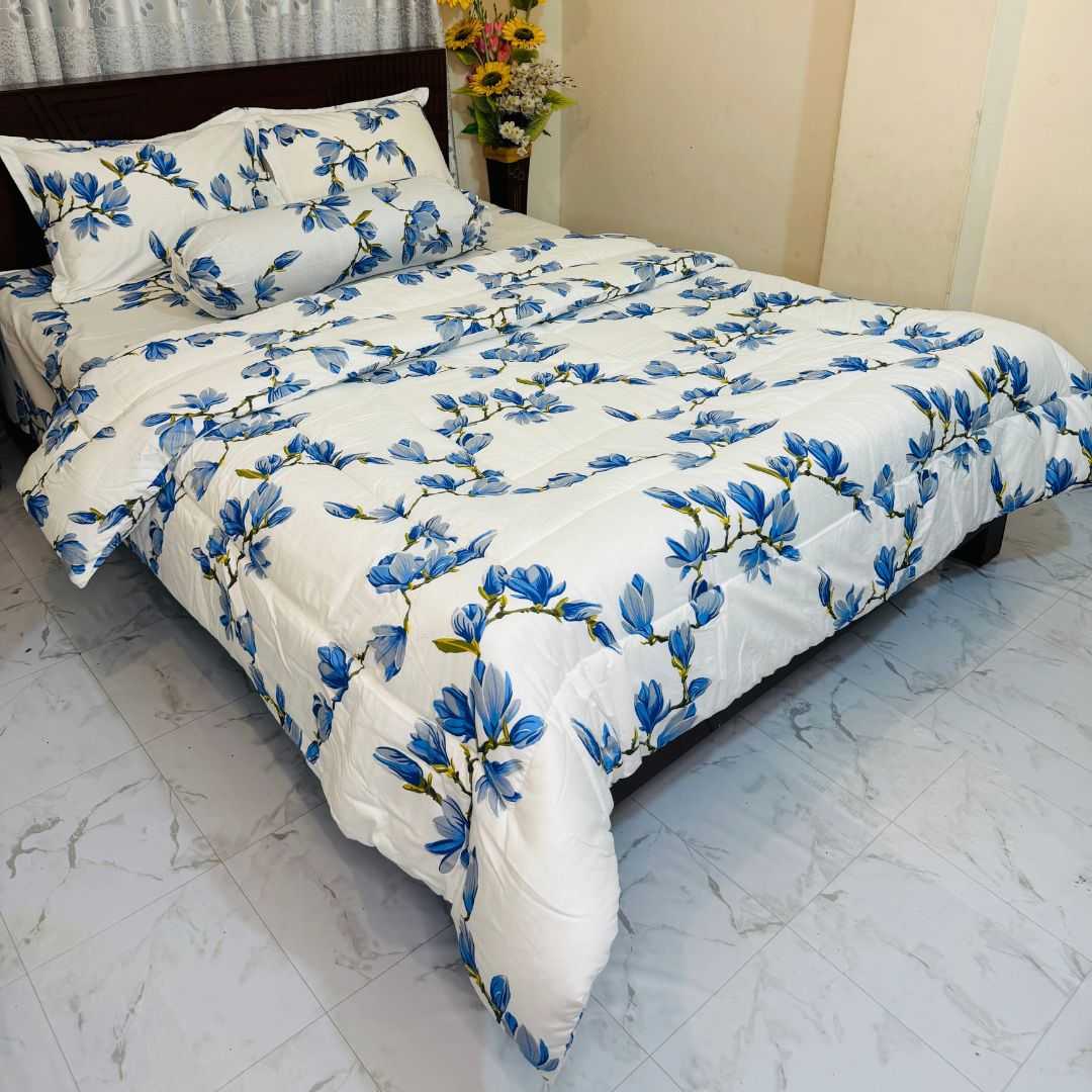 Premium Quality Twill Cotton Comforter 5 Pcs Set 505287 - Home & Garden > Linens & Bedding > Bedding > Quilts & Comforters