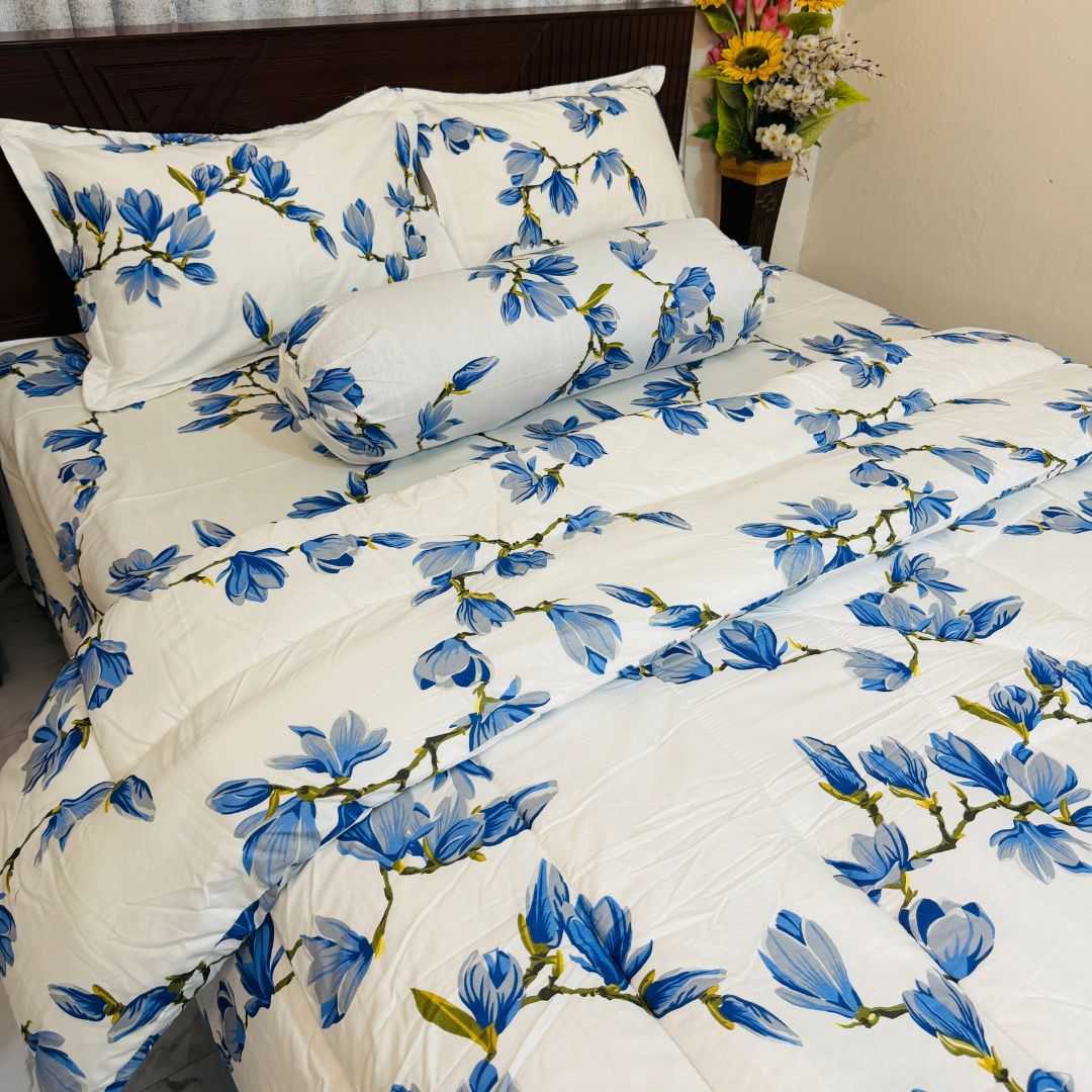 Premium Quality Twill Cotton Comforter 5 Pcs Set 505287 - Home & Garden > Linens & Bedding > Bedding > Quilts & Comforters