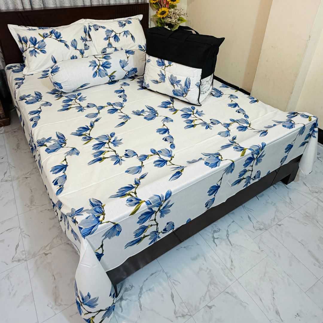 Premium Quality Twill Cotton Comforter 5 Pcs Set 505287 - Home & Garden > Linens & Bedding > Bedding > Quilts & Comforters