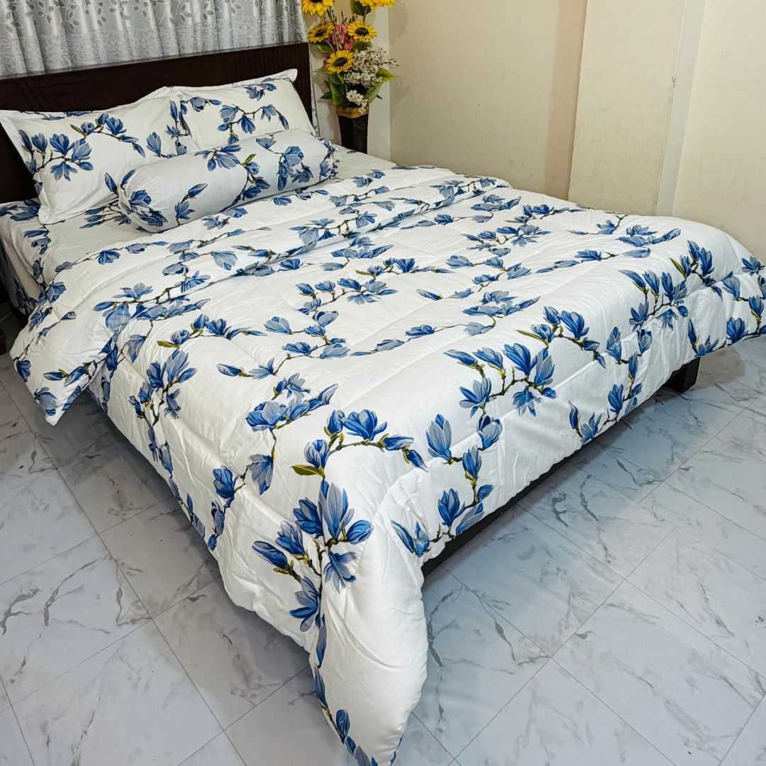 Premium Quality Twill Cotton Comforter 5 Pcs Set 505287 - Home & Garden > Linens & Bedding > Bedding > Quilts & Comforters