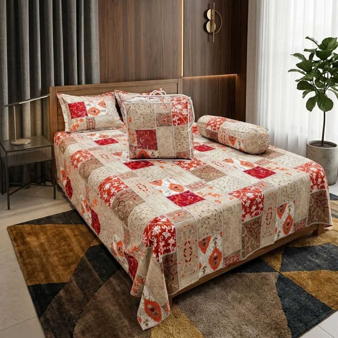 Premium Quality Twill Cotton Comforter 5 Pcs Set 505287 - Home & Garden > Linens & Bedding > Bedding > Quilts & Comforters