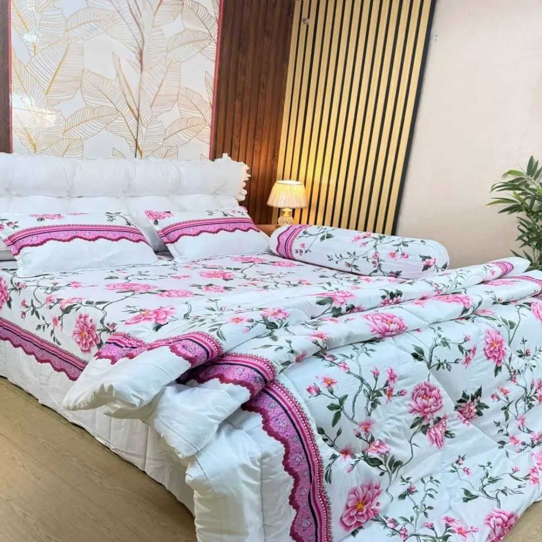 Premium Quality Twill Cotton Comforter 5 Pcs Set 505287 - Home & Garden > Linens & Bedding > Bedding > Quilts & Comforters