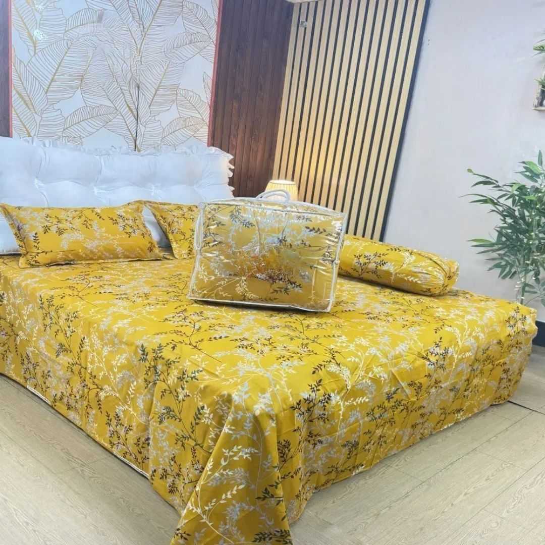 Premium Quality Twill Cotton Comforter 5 Pcs Set 505287 - Home & Garden > Linens & Bedding > Bedding > Quilts & Comforters